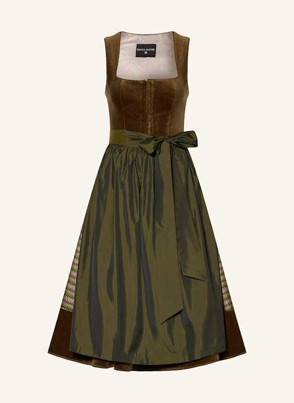 KINGA MATHE Dirndl LORIENT GRÜN/ DUNKELROT/ ROSÉ