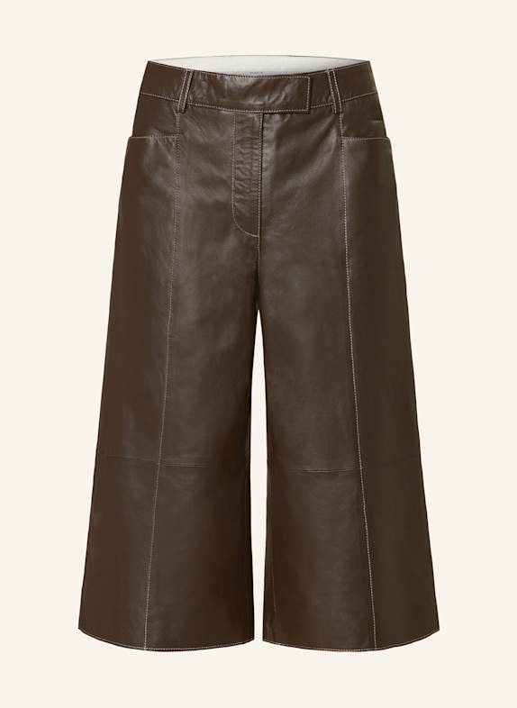 REMAIN 3/4-Lederhose DUNKELBRAUN