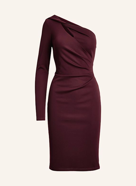 LAUREN RALPH LAUREN One-Shoulder-Kleid mit Cut-out DUNKELROT