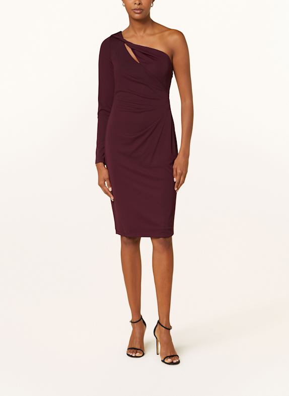 LAUREN RALPH LAUREN One-Shoulder-Kleid mit Cut-out DUNKELROT