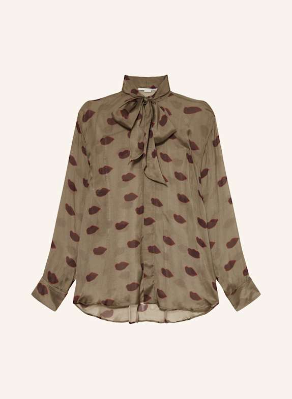 STELLA McCARTNEY Schluppenbluse aus Seide TAUPE/ DUNKELROT