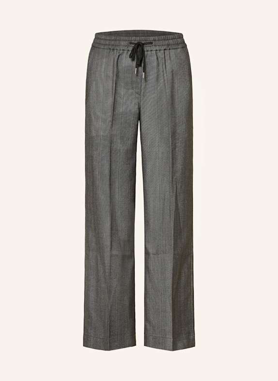 Marc O'Polo DENIM Linen leg trousers GRAY/ LIGHT GRAY/ LIGHT YELLOW