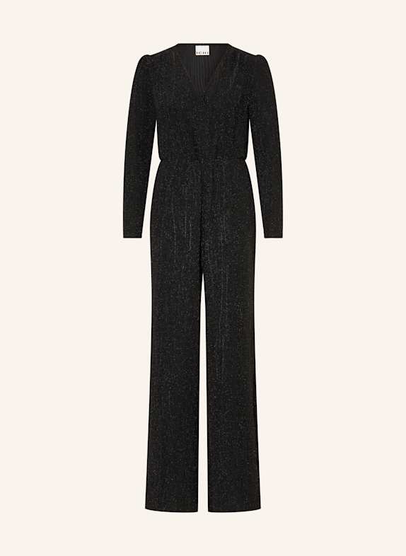 ICHI Jumpsuit IHNAREEN mit Glitzergarn SCHWARZ
