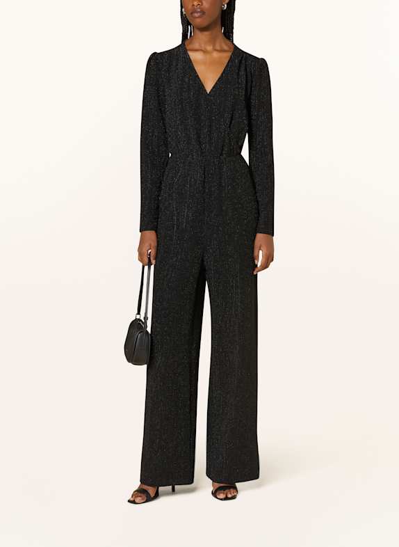ICHI Jumpsuit IHNAREEN mit Glitzergarn SCHWARZ
