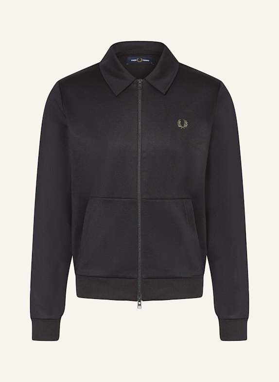 FRED PERRY Bunda s galonovými pruhy ČERNÁ