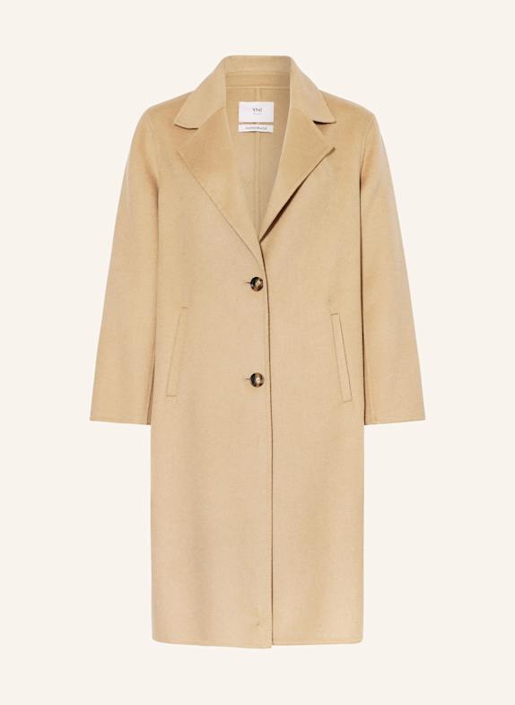 YNI STUDIO Płaszcz TORA CAMELOWY