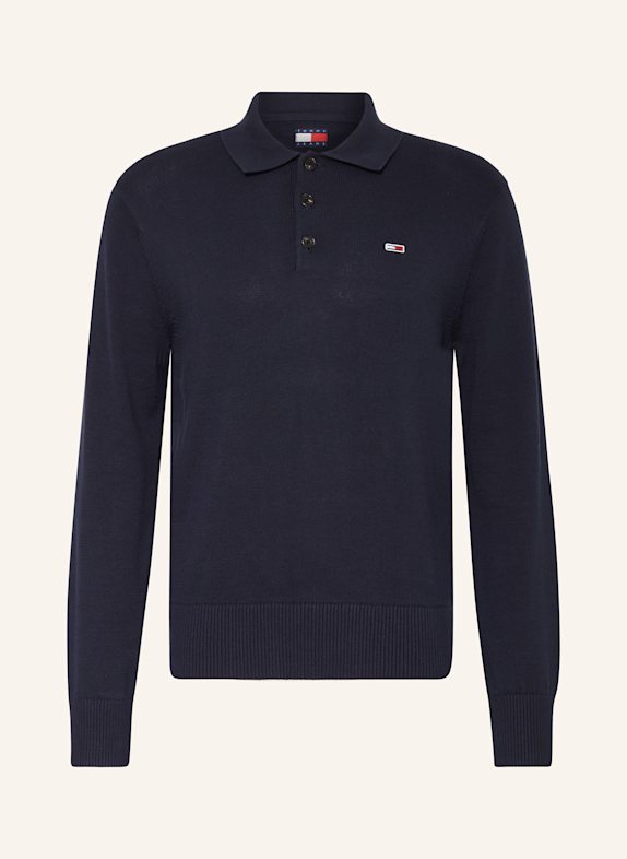 TOMMY JEANS Strick-Poloshirt DUNKELBLAU