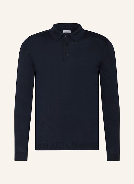 PAUL Strick-Poloshirt DUNKELBLAU
