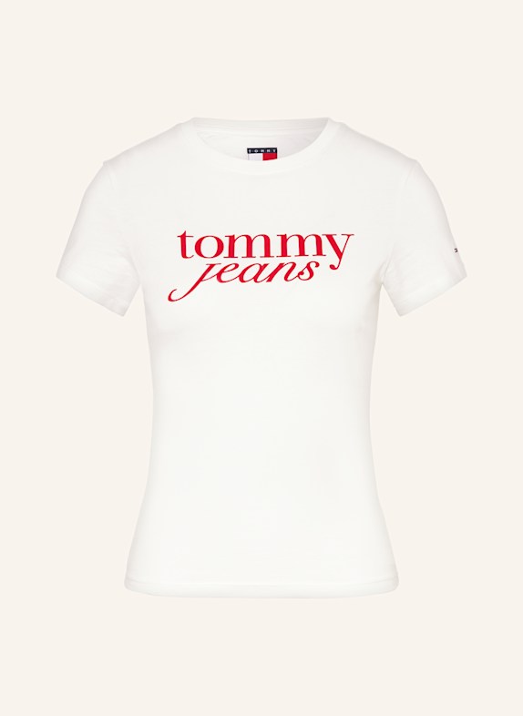 TOMMY JEANS T-Shirt ECRU/ ROT