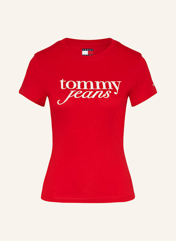 TOMMY JEANS T-Shirt ROT/ WEISS