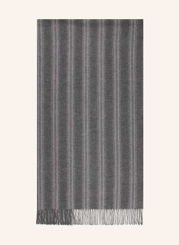 BRUNELLO CUCINELLI Cashmere-Schal mit Glitzergarn GRAU/ SILBER
