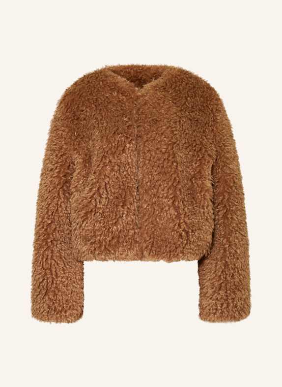 Rich & Royal Cropped-Jacke aus Kunstfell CAMEL