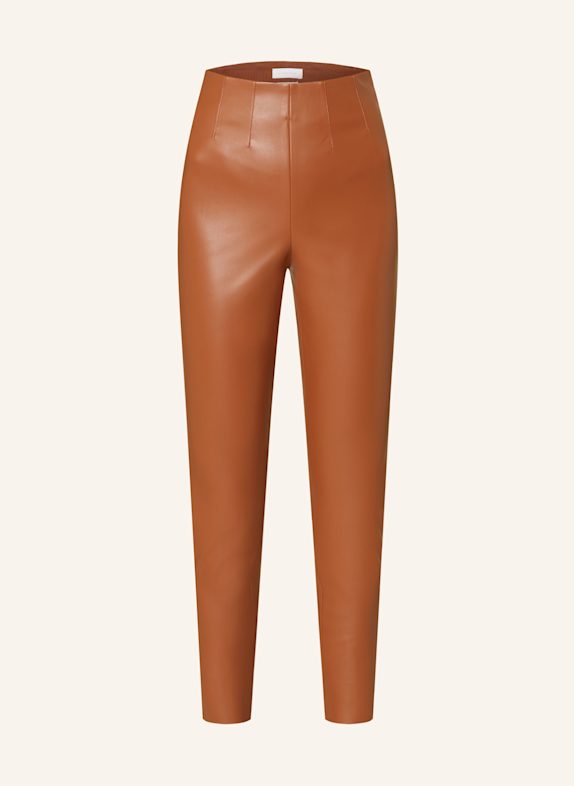 Rich & Royal 7/8 leggings in leather look LIGHT BROWN