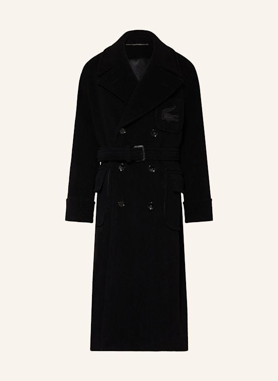 LACOSTE Wollmantel SCHWARZ