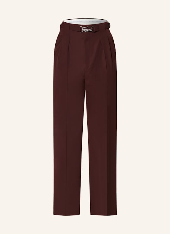 LACOSTE Oblekové kalhoty Loose Fit HNĚDÁ