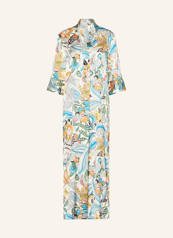 dea kudibal Seidenkleid HELGA mit 3/4-Arm WEISS/ HELLBLAU/ GRÜN