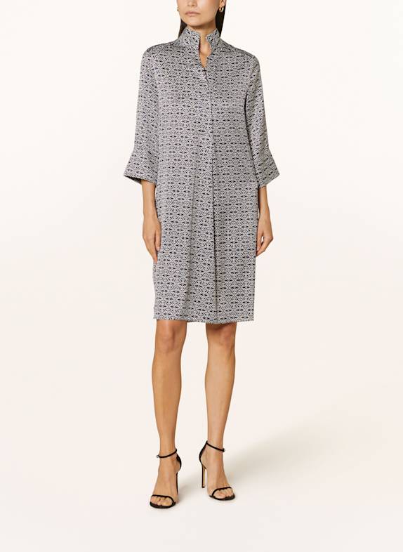dea kudibal Seidenkleid CAMILLES mit 3/4-Arm DUNKELBLAU/ WEISS/ BRAUN