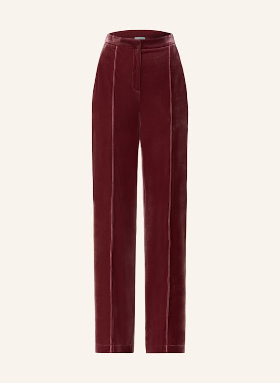 PATRIZIA PEPE Wide leg trousers made of velvet DARK RED