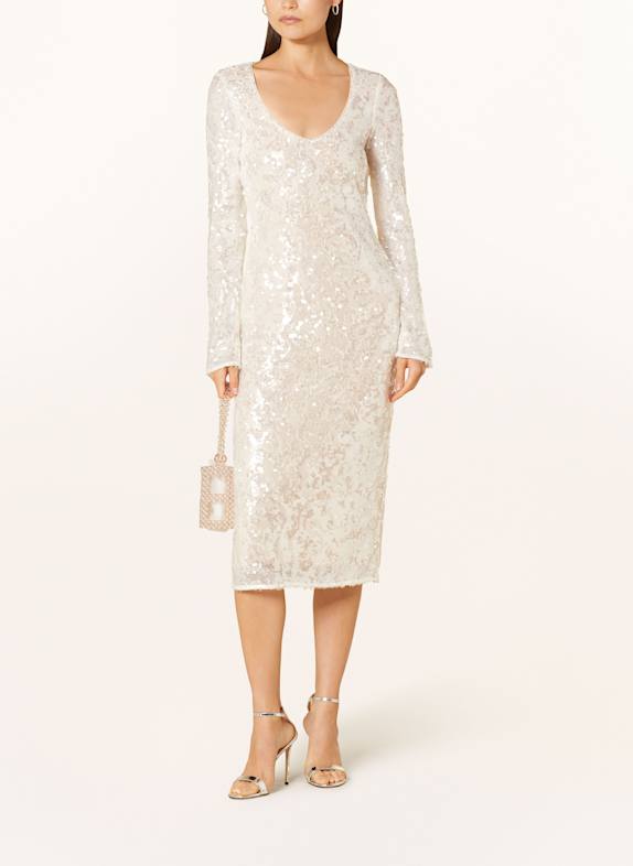 PATRIZIA PEPE Kleid mit Pailletten CREME