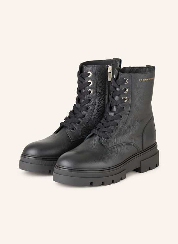 TOMMY HILFIGER Schnürboots SCHWARZ