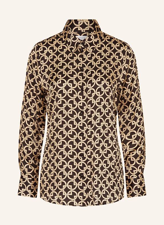 seidensticker Shirt blouse with 3/4 sleeves BEIGE/ BLACK