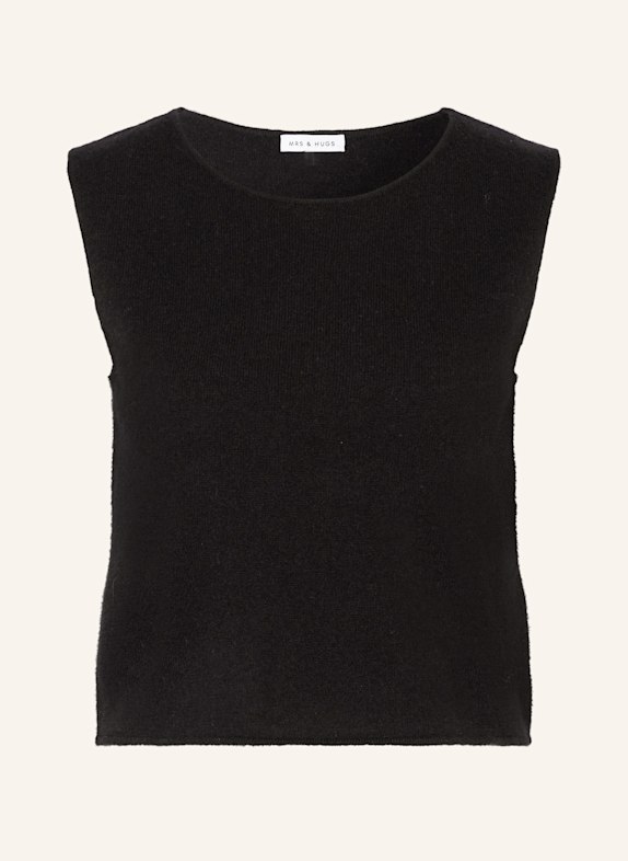 MRS & HUGS Stricktop mit Cashmere SCHWARZ