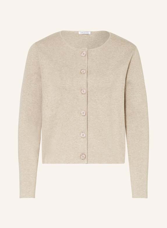 MRS & HUGS Strickjacke mit Leinen FXN-E1002 beige melange