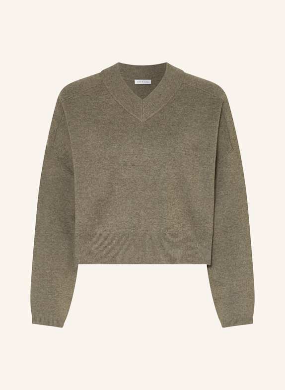MRS & HUGS Cropped-Pullover mit Leinen GRAU