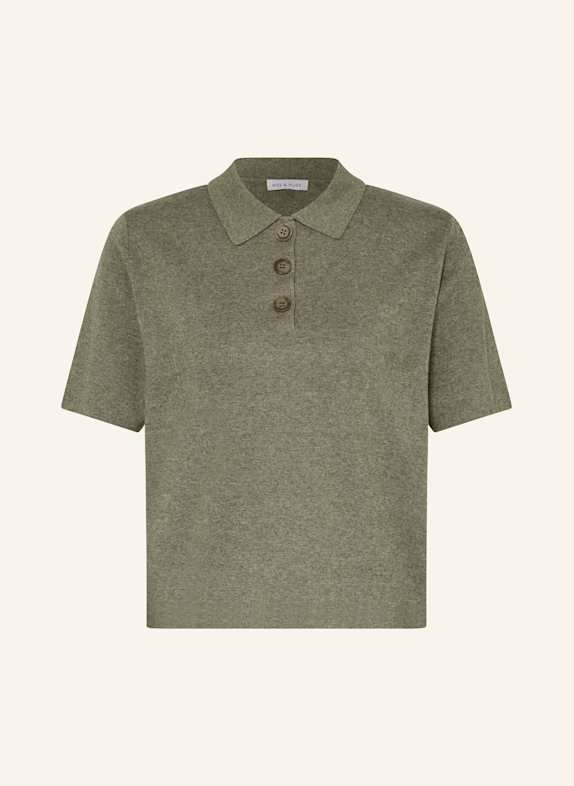 MRS & HUGS Strick-Poloshirt mit Leinen GRAU