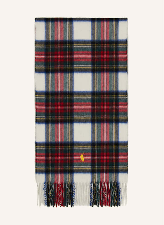 POLO RALPH LAUREN Cashmere scarf WHITE/ RED/ GREEN