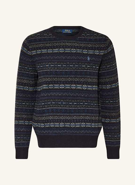 POLO RALPH LAUREN Sweter NIEBIESKI/ GRANATOWY/ SZAROBRĄZOWY