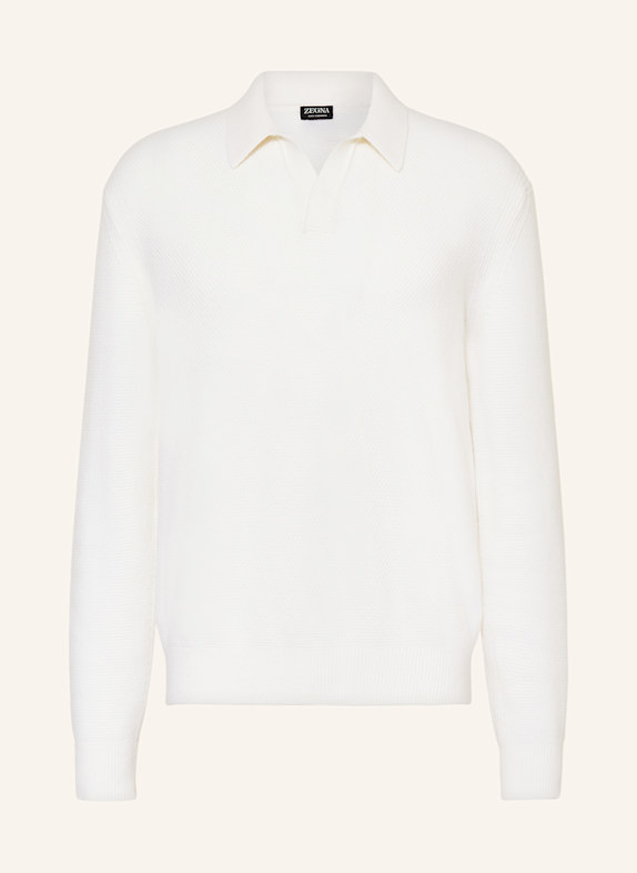 ZEGNA Strick-Poloshirt aus Cashmere ECRU