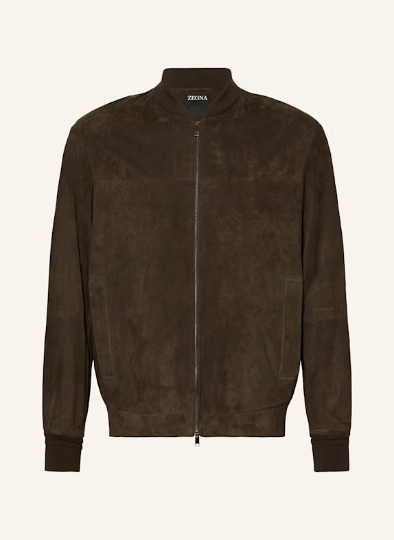 ZEGNA Lederblouson DUNKELBRAUN