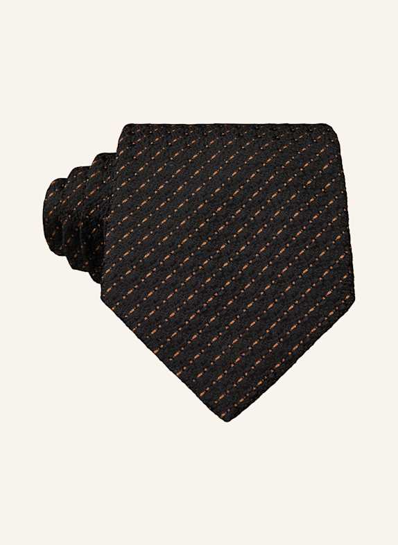 ZEGNA Krawatte SCHWARZ/ HELLBRAUN