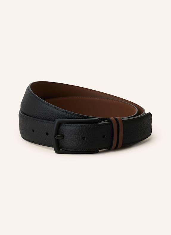 ZEGNA Ledergürtel SCHWARZ/ BRAUN