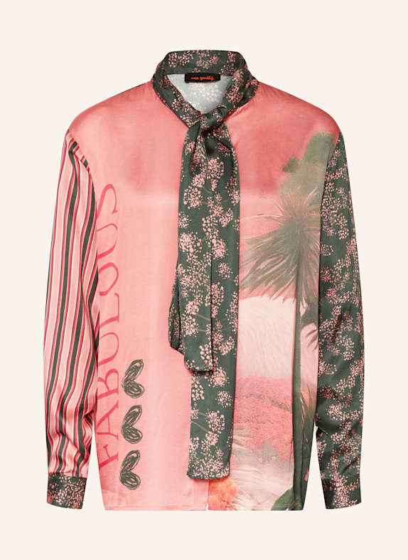 miss goodlife Schluppenbluse aus Satin ROSÉ/ OLIV