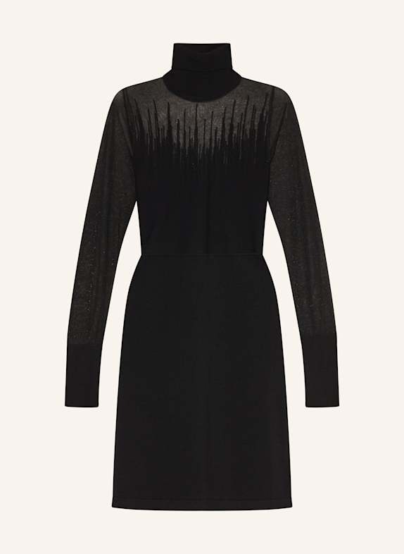 RIANI Strickkleid mit Mesh und Glitzergarn SCHWARZ