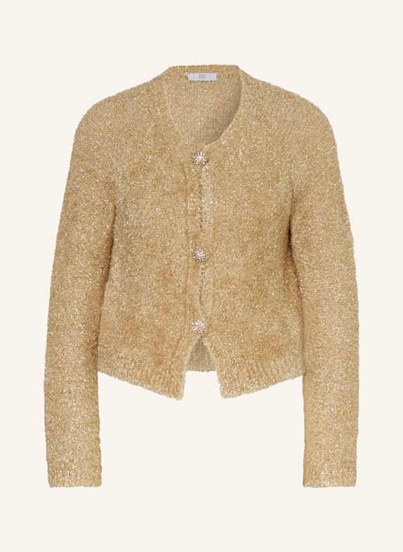 RIANI Strickjacke mit Glitzergarn und Schmucksteinen GOLD