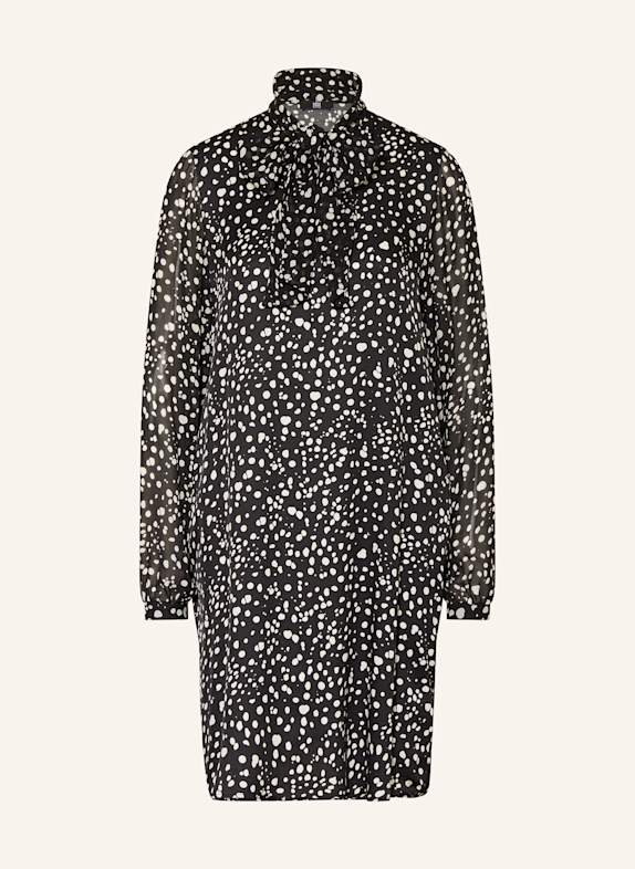 RIANI Schluppenkleid im Materialmix SCHWARZ/ ECRU