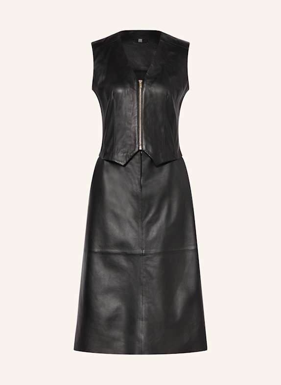 RIANI Lederkleid SCHWARZ