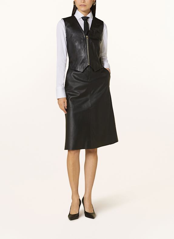 RIANI Lederkleid SCHWARZ