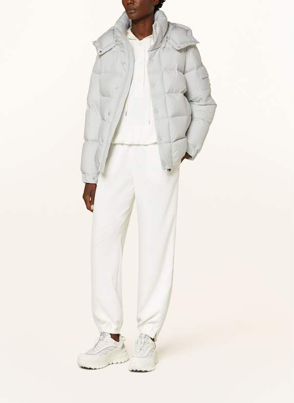 MONCLER Daunenjake MAYA mit abnehmbarer Kapuze HELLGRAU