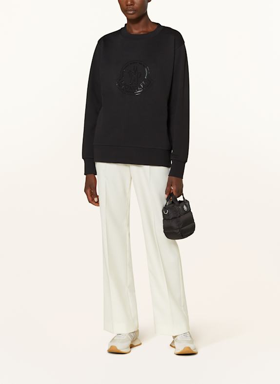 MONCLER Sweatshirt met sierstenen ZWART