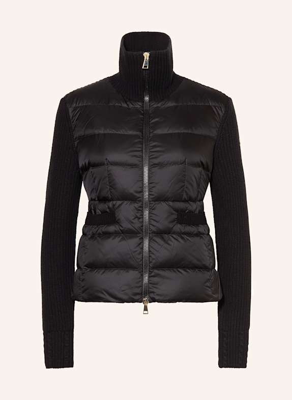 MONCLER Down jacket in mixed materials BLACK