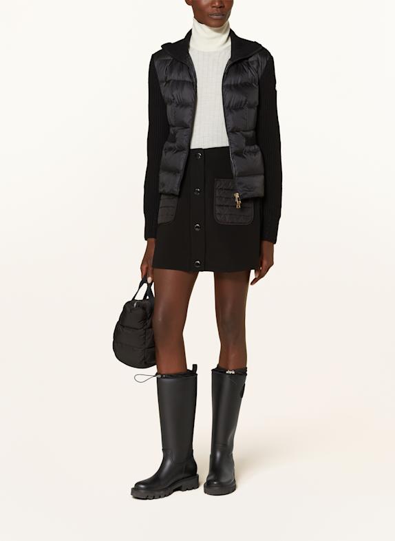 MONCLER Daunenjacke im Materialmix SCHWARZ