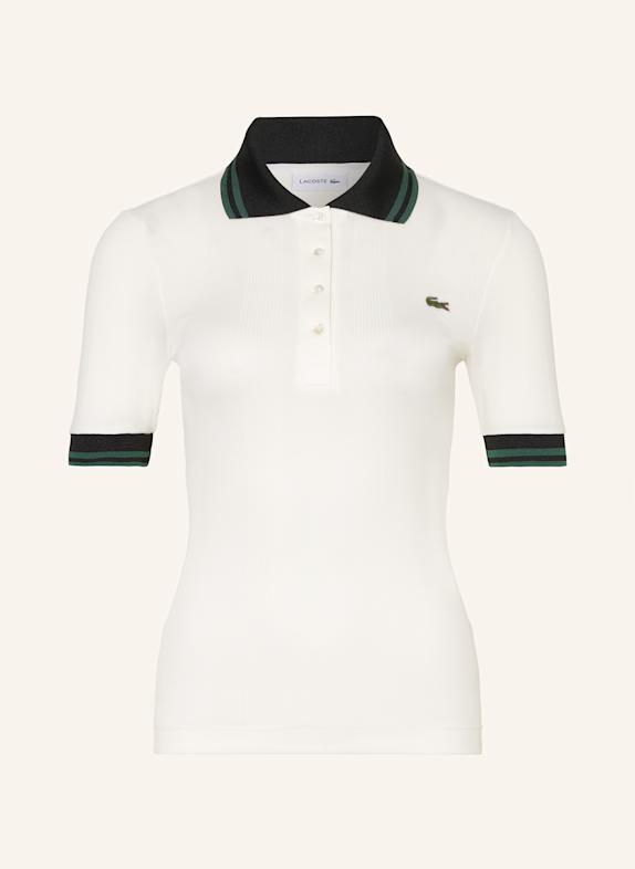 LACOSTE Jersey-Poloshirt Slim Fit ECRU/ DUNKELGRÜN/ SCHWARZ