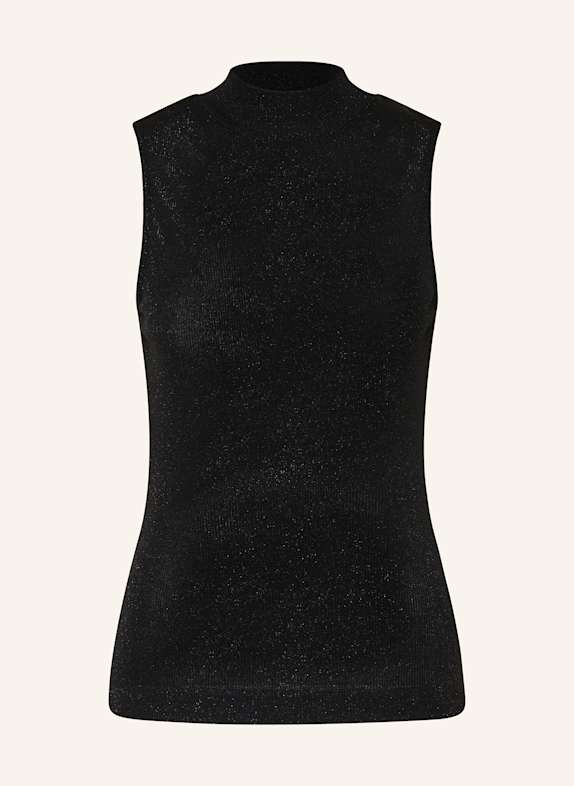 rich&royal Knit top with glitter thread BLACK/ SILVER