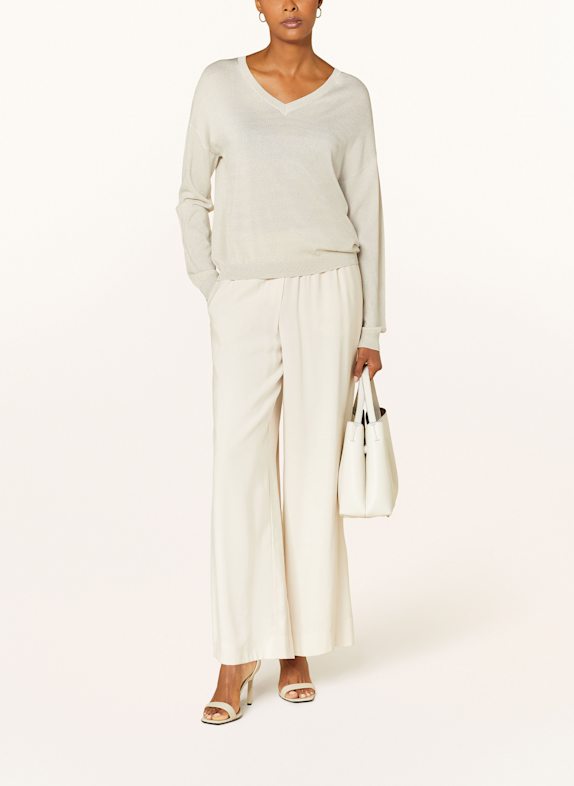 darling harbour Pullover mit Glitzergarn SAND / SILBER