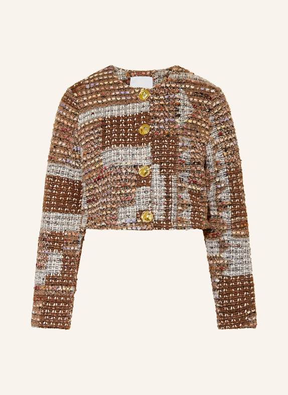 rich&royal Knitted box jacket CREAM/ BROWN/ DARK BROWN