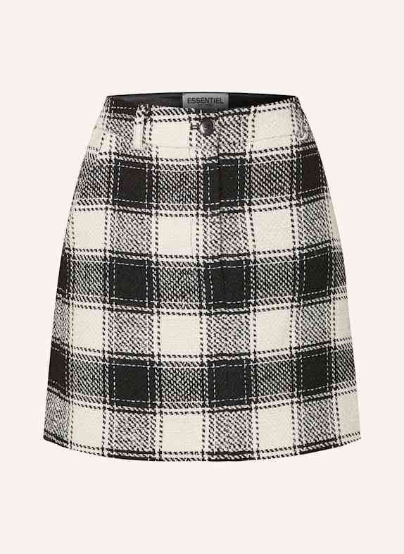 ESSENTIEL ANTWERP Tweed skirt GRAPHICS2 BLACK/ CREAM